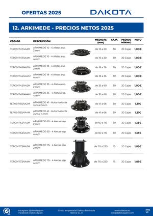 12. ARKIMEDE - PRECIOS NETOS 2025