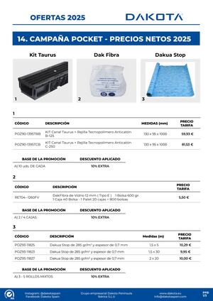 14. CAMPANA POCKET - PRECIOS NETOS 2025